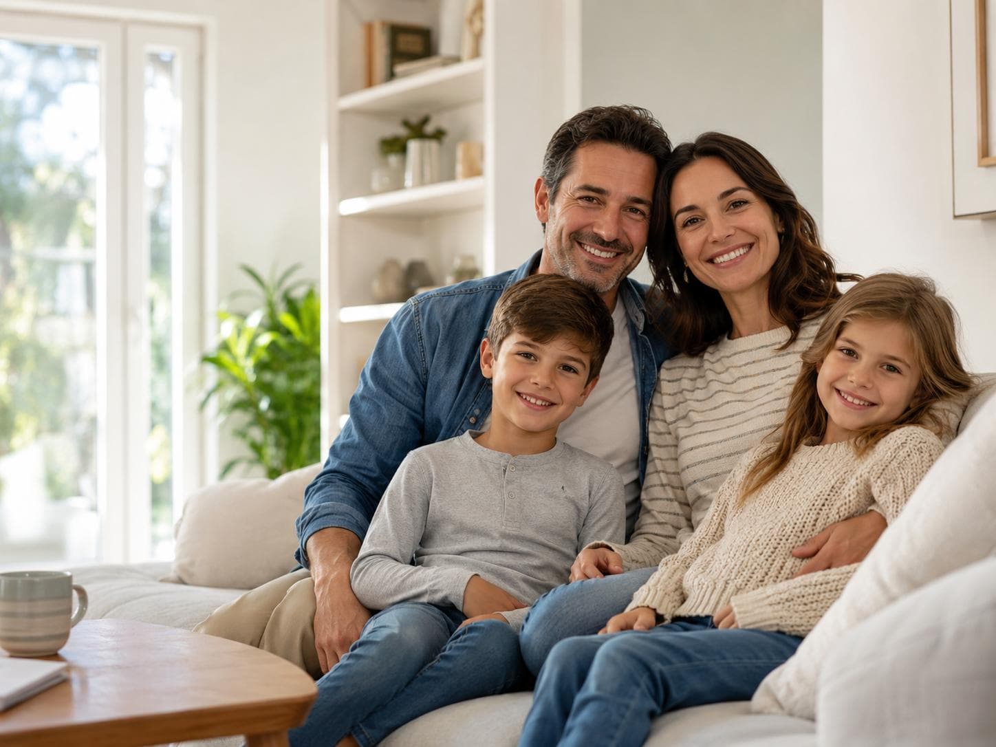 Familia protegida por su seguro de salud Sanitas